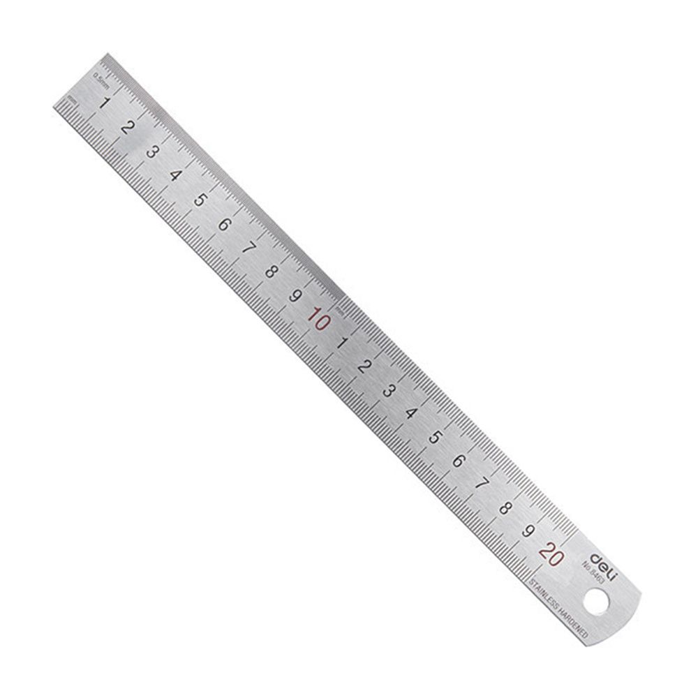 Stationery Office Supply Store - Deli 20cm metalowa linijka prosta ze