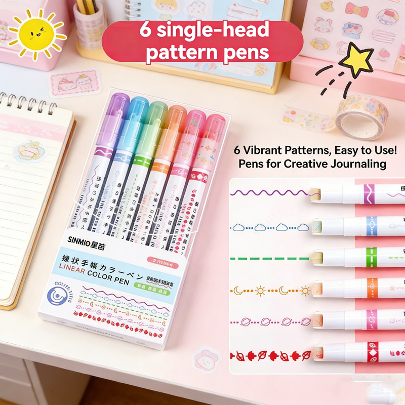Highlighter Set Pastel - 6-24 szt./zestaw Zakreślacze w kształcie kwiatów