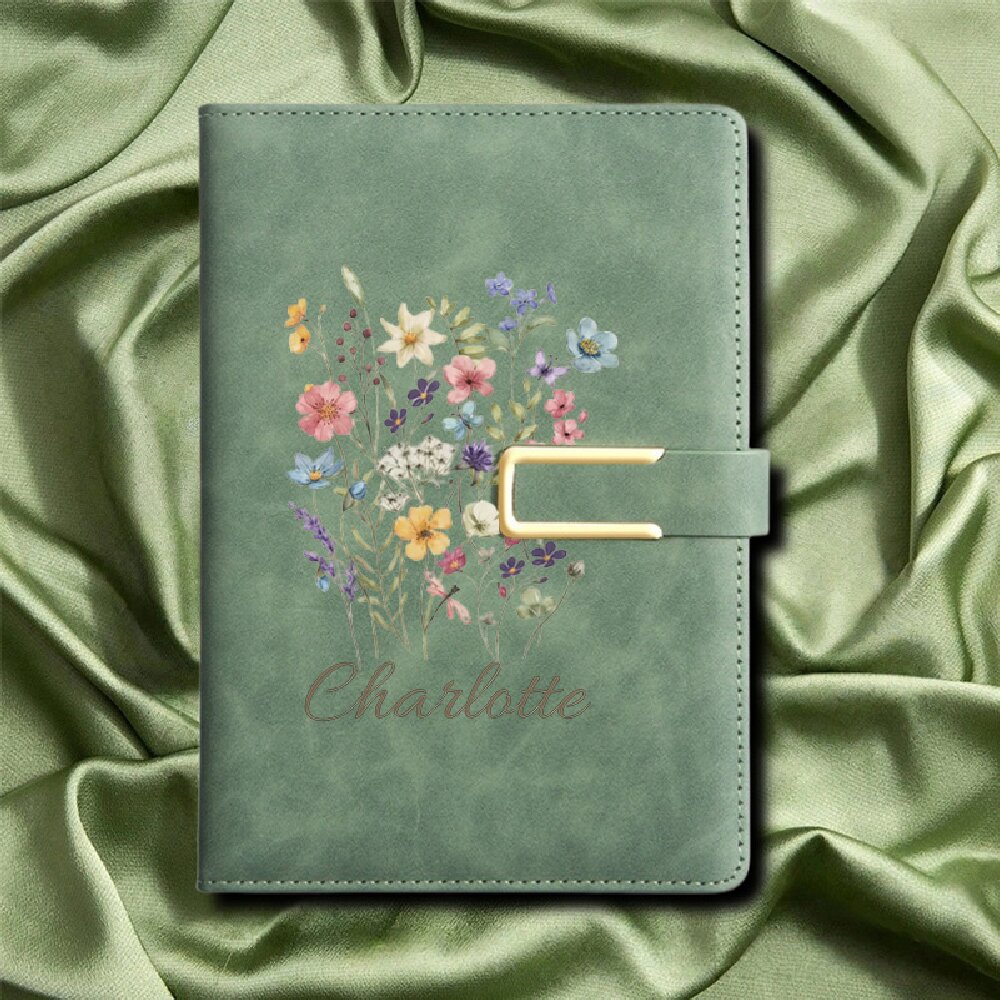 Notes A5 z kwiatowym monograme – Journal Leather Hardcover recenzja i cena
